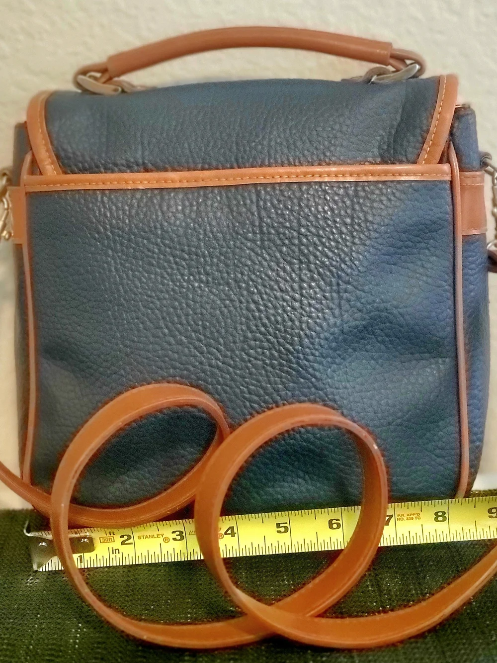 Classic Two-Tone NAVY and Tan Men’s Leather Crossbody Bag